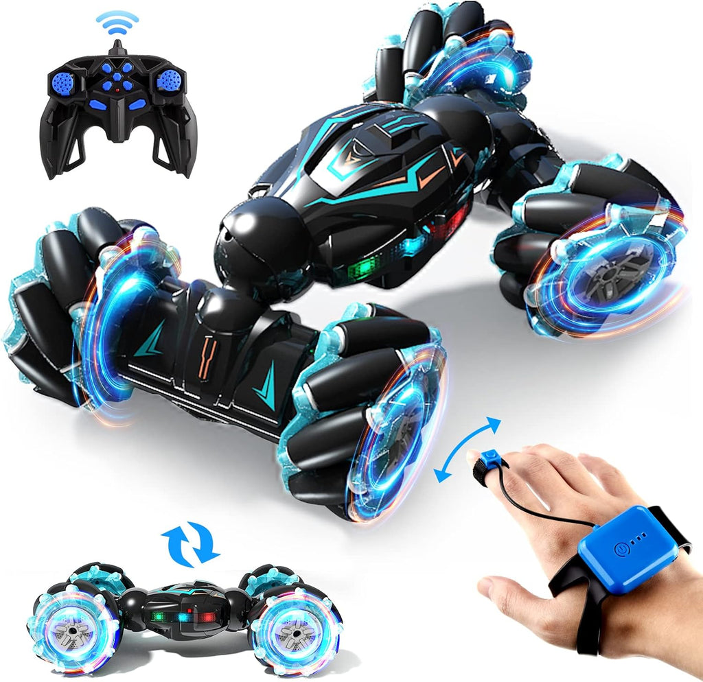 Stunt Car, 4WD 2.4GHz Remote Control Gesture Sensor Toy Cars, 360° Rotating Off Road Vehicle with Lights, Toy Cars for kids - Image 3