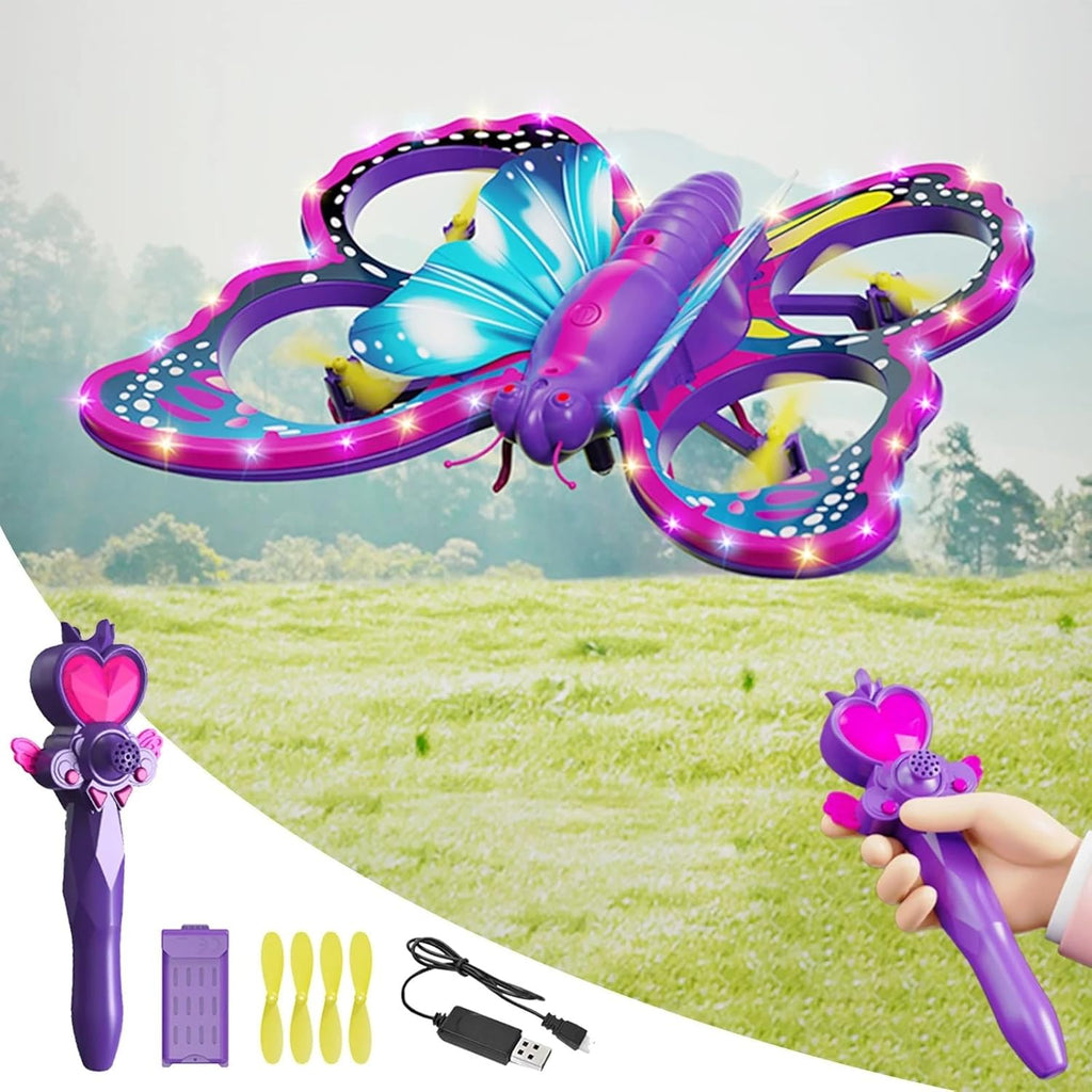 Butterfly Drone for Kids - LED Lights, Altitude Hold, Headless Mode, and 360° Flip RC Quadcopter - Image 4