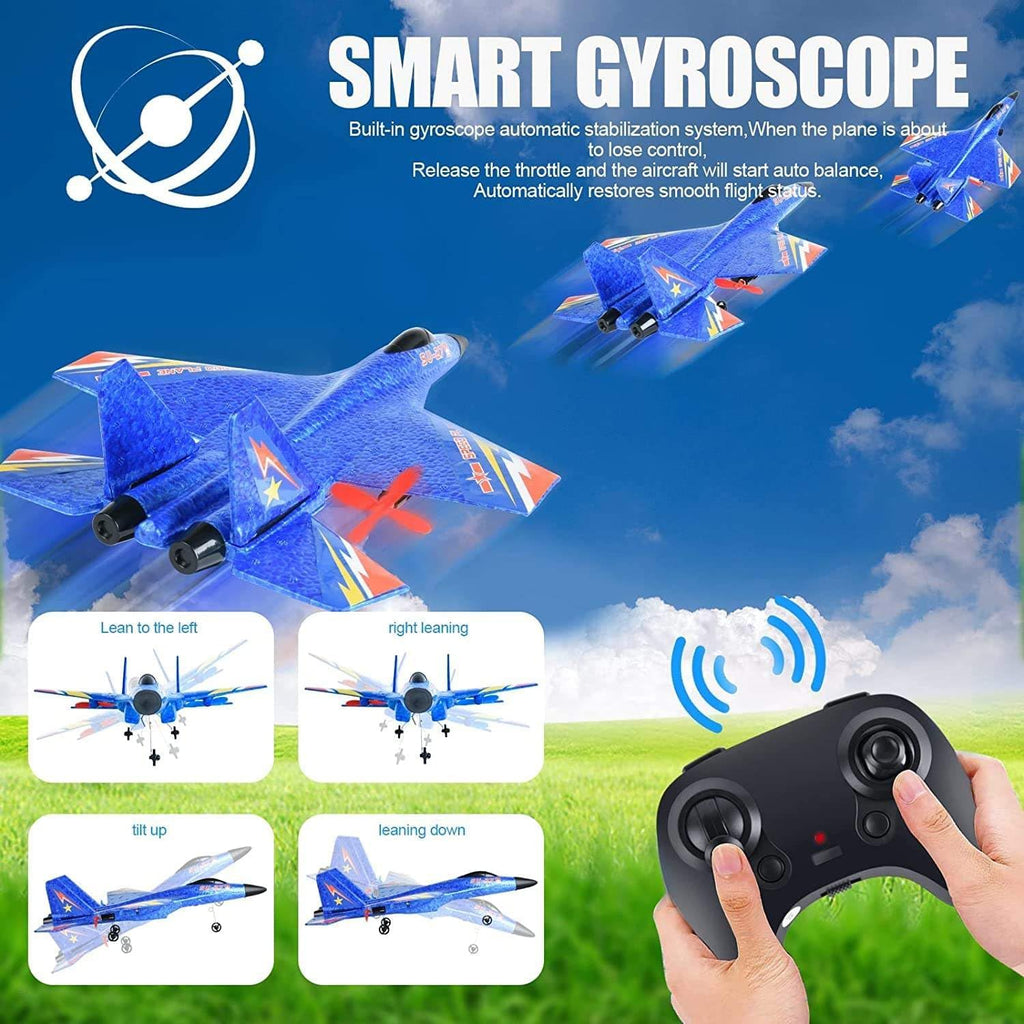 SU-27 RC Airplane,2.4GHz 2 Channel Remote Control Plane with Gyro Night Lights and 1 Batteries, Easy to Fly for Adults, Beginners multicolor - Image 3